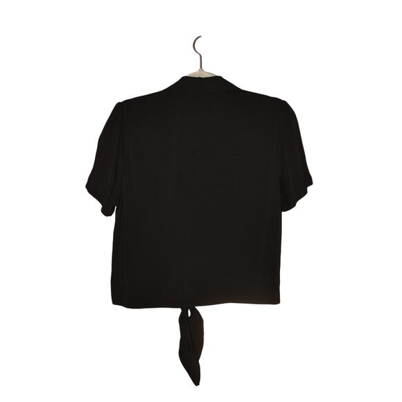 HOT TOPIC NEW $27 Rainbow Buttons Tie Front Woven Button Down Shirt Medium - Picture 2 of 4